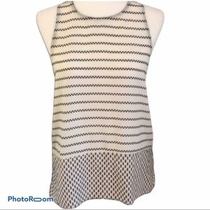ELODIE WHITE BLACK SLEEVELESS TOP M NWT